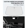 imageProadsy Windshield Sun Shade Umbrella for Mazda CX5 20172025 Foldable Car Umbrella Sunshade with Soft TPU Handle Spring Structure Crystal Cooling Material Protect Car from Rays ampamp HeatMazda CX5 20172024 2025