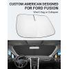 imageProadsy Windshield Sun Shade Umbrella for Mazda CX5 20172025 Foldable Car Umbrella Sunshade with Soft TPU Handle Spring Structure Crystal Cooling Material Protect Car from Rays ampamp HeatFord Fusion 20132021