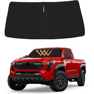 imageProadsy 2024 Upgrade Front Windshield Sun Shade Foldable Sunshade Protector Custom Fit 2024 Toyota Tacoma 2Dr 4Dr Pickup Accessories