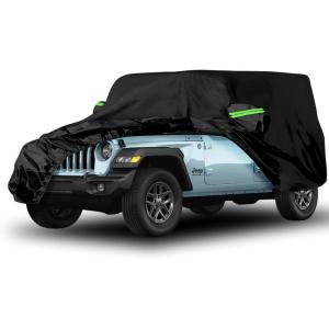 imageProadsy 6 Layers Car Cover Custom Fit for Jeep Wrangler 4 Door JK JL YJ TJ 20182024 2025 Windproof All Weather Waterproof Sun Rain UV Dust Snow Protection Outdoor Covers