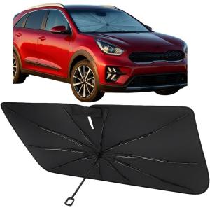imageProadsy Windshield Sun Shade Umbrella for Mazda CX5 20172025 Foldable Car Umbrella Sunshade with Soft TPU Handle Spring Structure Crystal Cooling Material Protect Car from Rays ampamp HeatKia Niro 20172022