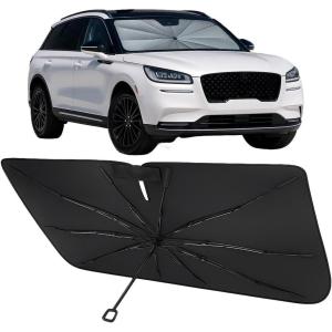 imageProadsy Windshield Sun Shade Umbrella for Mazda CX5 20172025 Foldable Car Umbrella Sunshade with Soft TPU Handle Spring Structure Crystal Cooling Material Protect Car from Rays ampamp HeatLincoln Corsair 20202025