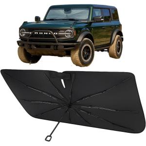 imageProadsy Windshield Sun Shade Umbrella for Mazda CX5 20172025 Foldable Car Umbrella Sunshade with Soft TPU Handle Spring Structure Crystal Cooling Material Protect Car from Rays ampamp HeatFord Bronco 20212025