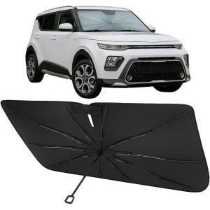imageProadsy Windshield Sun Shade Umbrella for Mazda CX5 20172025 Foldable Car Umbrella Sunshade with Soft TPU Handle Spring Structure Crystal Cooling Material Protect Car from Rays ampamp HeatKia Soul 20202025