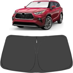 imageProadsy Windshield Sun Shade Umbrella for Mazda CX5 20172025 Foldable Car Umbrella Sunshade with Soft TPU Handle Spring Structure Crystal Cooling Material Protect Car from Rays ampamp HeatToyota Highlander 20202024 2025