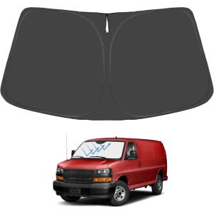 imageProadsy Windshield Sun Shade Umbrella for Mazda CX5 20172025 Foldable Car Umbrella Sunshade with Soft TPU Handle Spring Structure Crystal Cooling Material Protect Car from Rays ampamp HeatChevrolet Express 19962024 2025