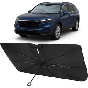 imageProadsy Windshield Sun Shade Umbrella for Mazda CX5 20172025 Foldable Car Umbrella Sunshade with Soft TPU Handle Spring Structure Crystal Cooling Material Protect Car from Rays ampamp HeatHonda CRV 20232025