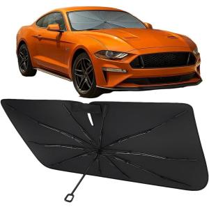 imageProadsy Windshield Sun Shade Umbrella for Mazda CX5 20172025 Foldable Car Umbrella Sunshade with Soft TPU Handle Spring Structure Crystal Cooling Material Protect Car from Rays ampamp HeatFord Mustang 20152023