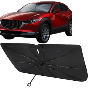 imageProadsy Windshield Sun Shade Umbrella for Mazda CX5 20172025 Foldable Car Umbrella Sunshade with Soft TPU Handle Spring Structure Crystal Cooling Material Protect Car from Rays ampamp HeatMazda CX30 20202025