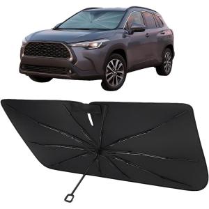 imageProadsy Windshield Sun Shade Umbrella for Mazda CX5 20172025 Foldable Car Umbrella Sunshade with Soft TPU Handle Spring Structure Crystal Cooling Material Protect Car from Rays ampamp HeatToyota Corolla Cross 20222025