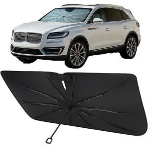imageProadsy Windshield Sun Shade Umbrella for Hyundai Tucson 20222025 2026 Foldable Car Umbrella Sunshade with Soft TPU Handle Spring Structure Crystal Cooling Material Protect Car from Rays ampamp HeatLincoln Nautilus 20142025
