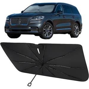 imageProadsy Windshield Sun Shade Umbrella for Hyundai Tucson 20222025 2026 Foldable Car Umbrella Sunshade with Soft TPU Handle Spring Structure Crystal Cooling Material Protect Car from Rays ampamp HeatLincoln Aviator 20202026
