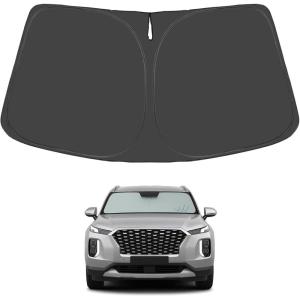 imageProadsy Windshield Sun Shade Umbrella for Hyundai Tucson 20222025 2026 Foldable Car Umbrella Sunshade with Soft TPU Handle Spring Structure Crystal Cooling Material Protect Car from Rays ampamp HeatHyundai Palisade 20202024 2025