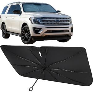 imageProadsy Windshield Sun Shade Umbrella for Hyundai Tucson 20222025 2026 Foldable Car Umbrella Sunshade with Soft TPU Handle Spring Structure Crystal Cooling Material Protect Car from Rays ampamp HeatFord Expedition 20182025