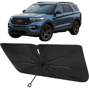 imageProadsy Windshield Sun Shade Umbrella for Hyundai Tucson 20222025 2026 Foldable Car Umbrella Sunshade with Soft TPU Handle Spring Structure Crystal Cooling Material Protect Car from Rays ampamp HeatFord Explorer 20202025