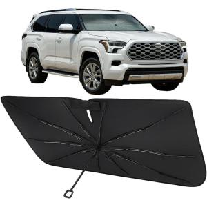 imageProadsy Windshield Sun Shade Umbrella for Hyundai Tucson 20222025 2026 Foldable Car Umbrella Sunshade with Soft TPU Handle Spring Structure Crystal Cooling Material Protect Car from Rays ampamp HeatToyota Sequoia 20232026 Toyota Tundra 20222025