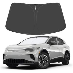 imageProadsy Windshield Sun Shade Umbrella for Hyundai Tucson 20222025 2026 Foldable Car Umbrella Sunshade with Soft TPU Handle Spring Structure Crystal Cooling Material Protect Car from Rays ampamp HeatVolkswagen VW ID4 20212026