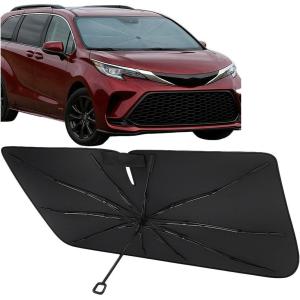 imageProadsy Windshield Sun Shade Umbrella for Hyundai Tucson 20222025 2026 Foldable Car Umbrella Sunshade with Soft TPU Handle Spring Structure Crystal Cooling Material Protect Car from Rays ampamp HeatToyota Sienna 20212025