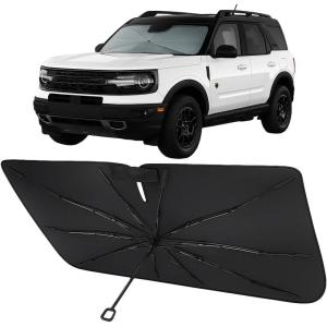 imageProadsy Windshield Sun Shade Umbrella for Hyundai Tucson 20222025 2026 Foldable Car Umbrella Sunshade with Soft TPU Handle Spring Structure Crystal Cooling Material Protect Car from Rays ampamp HeatFord Bronco Sport 20212025