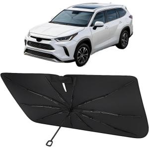 imageProadsy Windshield Sun Shade Umbrella for Hyundai Tucson 20222025 2026 Foldable Car Umbrella Sunshade with Soft TPU Handle Spring Structure Crystal Cooling Material Protect Car from Rays ampamp HeatToyota Highlander 20202025