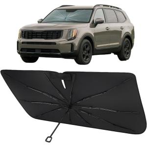 imageProadsy Windshield Sun Shade Umbrella for Hyundai Tucson 20222025 2026 Foldable Car Umbrella Sunshade with Soft TPU Handle Spring Structure Crystal Cooling Material Protect Car from Rays ampamp HeatKia Sorento 20212025