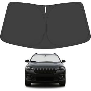 imageProadsy Windshield Sun Shade Umbrella for Hyundai Tucson 20222025 2026 Foldable Car Umbrella Sunshade with Soft TPU Handle Spring Structure Crystal Cooling Material Protect Car from Rays ampamp HeatJeep Cherokee 20142024 2025