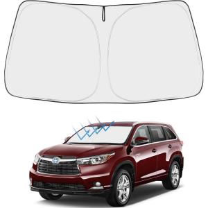 imageProadsy Windshield Sun Shade for Nissan Pathfinder 2026 2025 2024 2023 2022 Foldable Front Sunshade Protector Sun Visor Blocks UV Rays Keep Car CoolerToyota Highlander 20142019