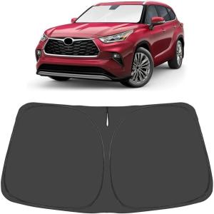 imageProadsy Windshield Sun Shade for Nissan Pathfinder 2026 2025 2024 2023 2022 Foldable Front Sunshade Protector Sun Visor Blocks UV Rays Keep Car CoolerToyota Highlander 20202026