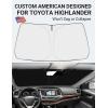 imageProadsy 2025 Upgrade Windshield Sun Shade Custom Fit 20102016 Mercedes Benz E Class Foldable Front Sunshade Protector Sun Visor Blocks UV Rays Keep Car CoolerToyota Highlander 20142019