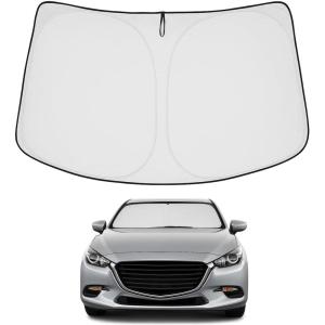 imageProadsy 2025 Upgrade Windshield Sun Shade Custom Fit 20102016 Mercedes Benz E Class Foldable Front Sunshade Protector Sun Visor Blocks UV Rays Keep Car CoolerMazda 3 20142018