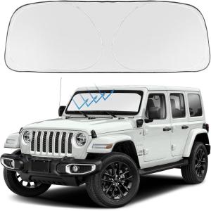 imageProadsy 2025 Upgrade Windshield Sun Shade Custom Fit 20102016 Mercedes Benz E Class Foldable Front Sunshade Protector Sun Visor Blocks UV Rays Keep Car CoolerJeep Wrangler 20182024 2025