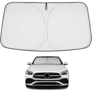 imageProadsy 2025 Upgrade Windshield Sun Shade Custom Fit 20102016 Mercedes Benz E Class Foldable Front Sunshade Protector Sun Visor Blocks UV Rays Keep Car CoolerMercedes Benz C Class 20152021